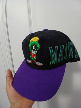 Marvin the Martian Embroidered Black & Purple Baseball Cap